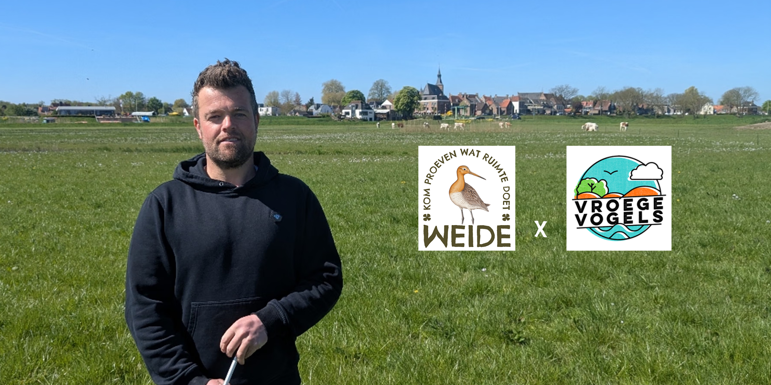 Boer Jacob, WEIDE tijdens de opname van een radio-item van Vroege Vogels bij WEIDE.